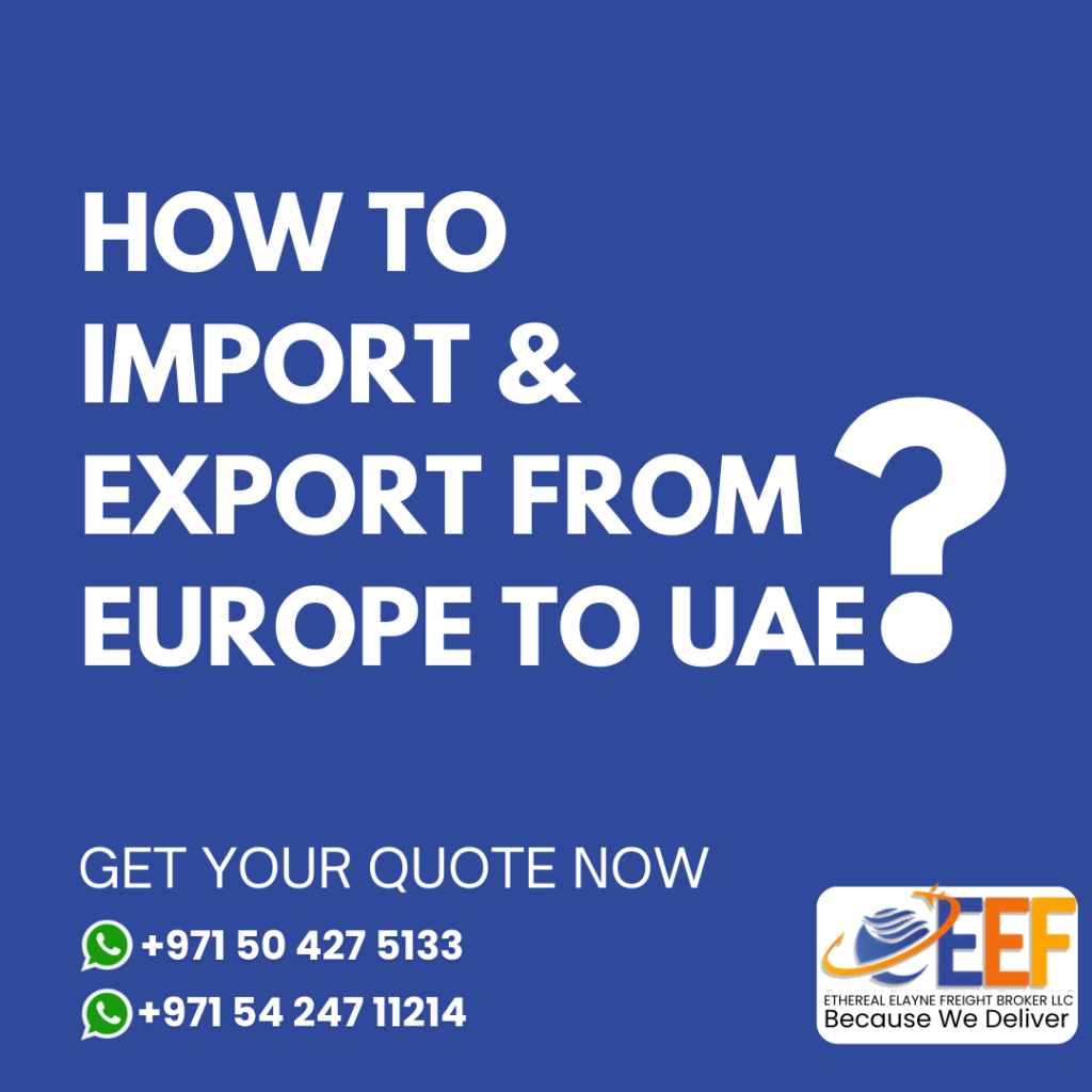 How to Import & export from Europe to UAE